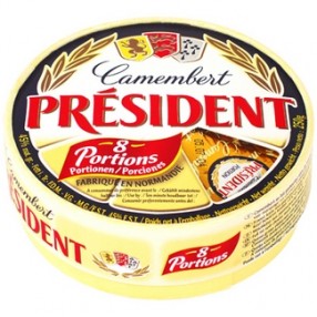 Queso camembert porciones PRESIDENT envase 250 grs